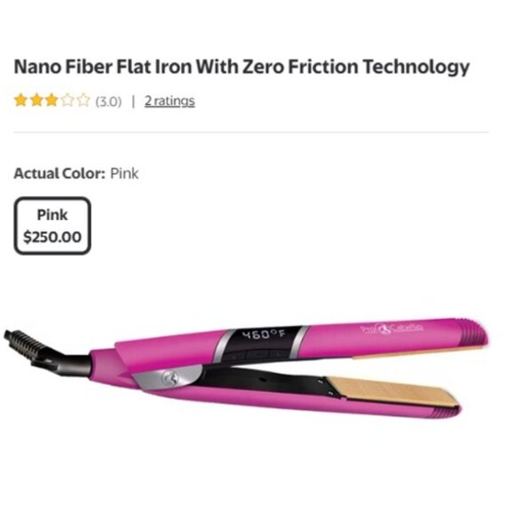 PROCABELLO Nano Fiber Flat Iron w/Zero Friction Technology (Pink) (NEW IN BOX) - Picture 7 of 8